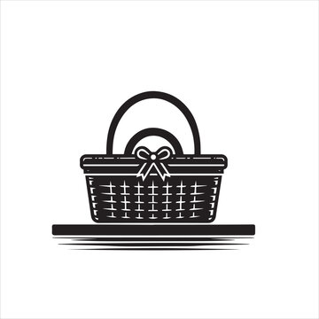 recommend clip art: Picnic basket icon vector isolated on white background