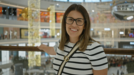 Smiling woman, fashion, glasses, shopping, mall, dubai, lifestyle, portrait, tourist, indoor