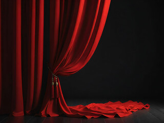 Isolated red curtains background