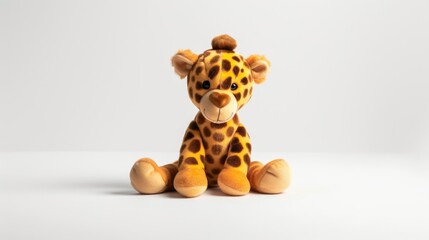 soft giraffe toy on a white background, Safe Toys and Gifts Month