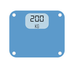 Digital scale 200 kg. Scale vector design for weighing isolated on light background