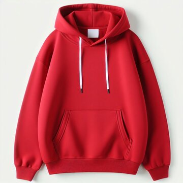 simple red blank hoodie with white background