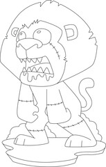 Lion Halloween Zombie Animal Vector Graphic Art Illustration