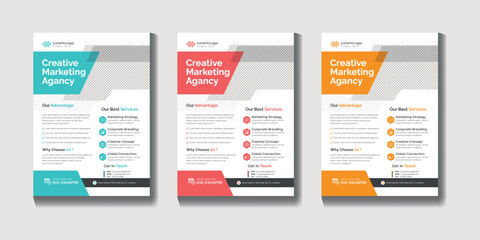 Modern colorful business flyer book cover leaflet design template