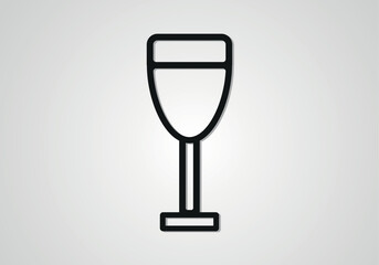 Wineglass icon. Alcoholic drink symbol. Vector illustration.