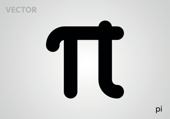 Mathematical symbol icon pi, vector illustration - obrazy, fototapety, plakaty