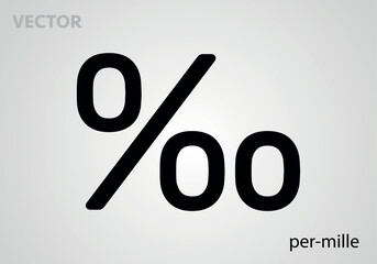 Mathematical symbol icon Per Mile, vector illustration