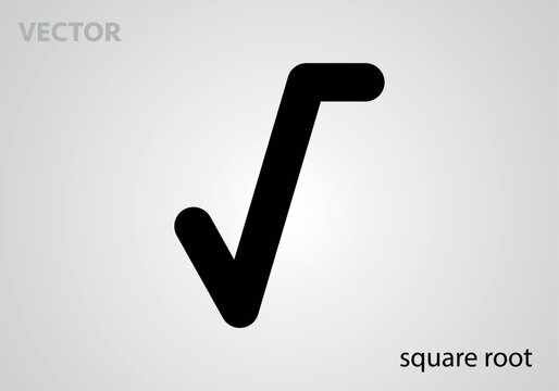 Mathematical symbol icon square root, vector illustration