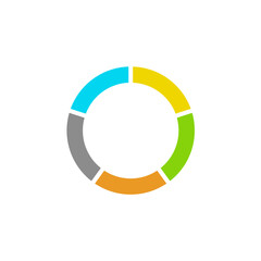 Pie chart sections or steps. Circle icons for infographic, UI, web design, business presentation.