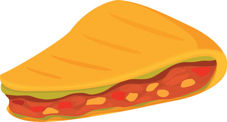 Tomato quesadilla icon cartoon vector. Menu breakfast. Mexican meal