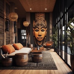 African style living room