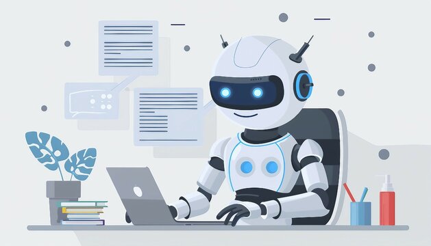 AI-Powered Customer Service,  AI-powered customer service with an image showing chatbots, virtual assistants, AI