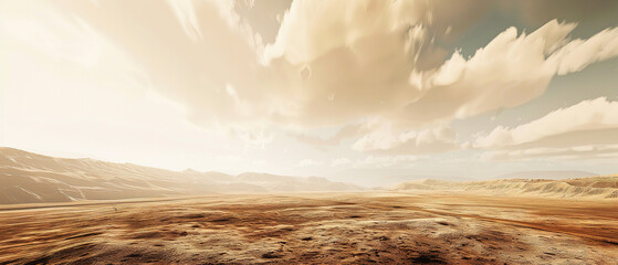 brown desert under bright sky during daytime  - obrazy, fototapety, plakaty