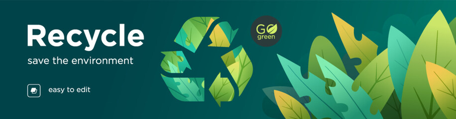 Obraz premium Recycle Symbol, saving ecology concept when people are recycling and reducing wastes