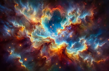 Vibrant Cosmic Nebula in Deep Space