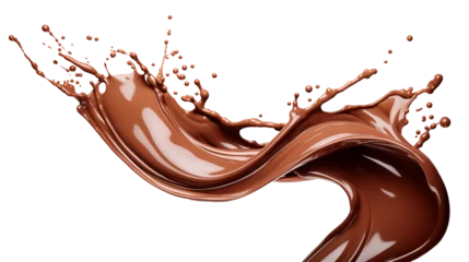 Fotobehang splash of chocolate closeup on transparent background © Екатерина Клищевник