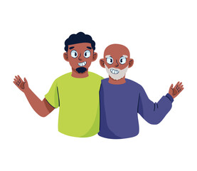 old father and young son