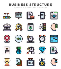 Business Structure web icons in Lineal Color style.