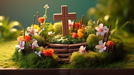Miniature Easter Garden to celebrate the Christian Easter Day