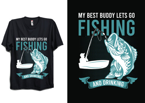 Fishing typography tshirt logo design 