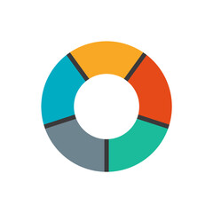 Pie chart icon for infographic, UI, web design, business presentation.