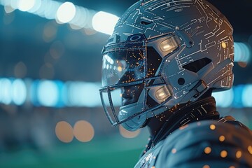 AI and Analyzing Performance Data in sport. A sports team employs AI algorithms to analyze vast amounts of performance data, helping coaches and athletes identify strengths, weaknesses, and areas for  - obrazy, fototapety, plakaty