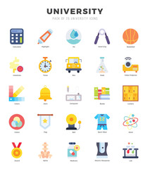 University Icon Pack 25 Vector Symbols for Web Design.