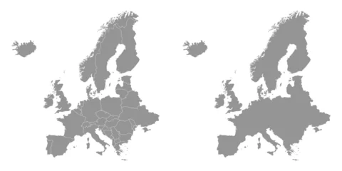 Poster Gray Europe map. Vector illustration. © Ruslan
