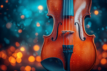 Violin or fiddle, acoustic instrument, music passion concept, classical concert, lifestyle and...