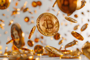 bitcoins flying with the baton