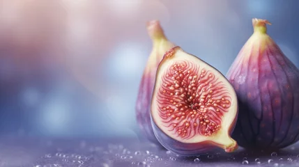 Plaid avec motif Photographie macro Fresh fig fruit abstract background.