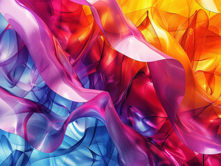 Obraz premium Abstract digital art vibrant colors meshing in 4K resolution