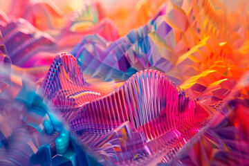 3d three dimensional abstract background with neon colors