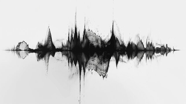 Abstract representation of sound waves from brutal grindcore captured in sharp minimalist lines
