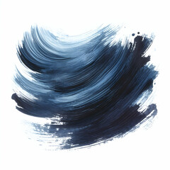 Indigo paint brush stroke isolated on white background 