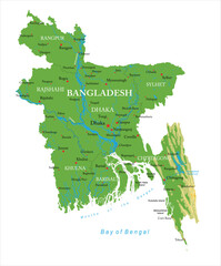 Bangladesh-highly detailed physical map - 739979700