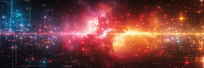 Abstract digital glitch pattern with distorted lines and color, Background Image, Background For Banner