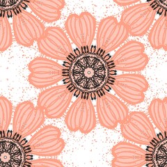 floral pattern pink flowers seamless abstract background fabric fashion design print digital illustration art texture textile wallpaper apparel image with graphic repeat elements