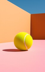 a tennis ball on a surface