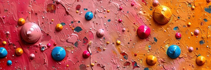 Artistic pattern of paint splatters and drips in vibrant colors, Background Image, Background For Banner
