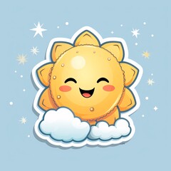sun illustration on clouds