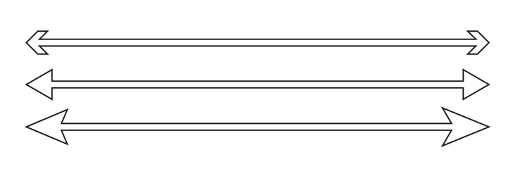 Obraz premium Straight long double vector arrow set