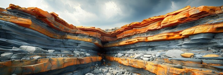 Bright, multicolored, layered rock strata texture, Background Image, Background For Banner - obrazy, fototapety, plakaty