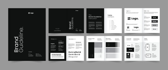 Brand guidelines template and clean brand manual template - obrazy, fototapety, plakaty