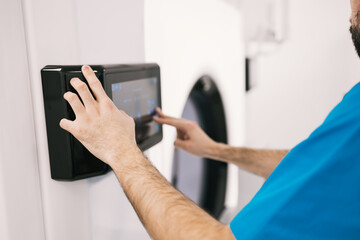 Anonymous healthcare worker using digital biometric scanner