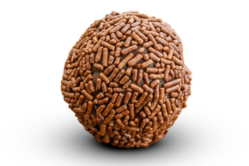 brigadeiro, brazilian sweet snack dessert on a white background