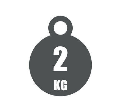 2kg weight icon. Vector design sport and gym