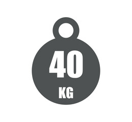 40kg weight icon. Vector design sport and gym
