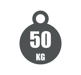 50kg weight icon. Vector design sport and gym