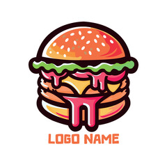 Logo burger vector, editable stroke
